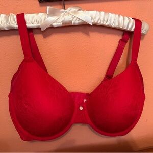 Breezies Vibrant Red Lace Bra